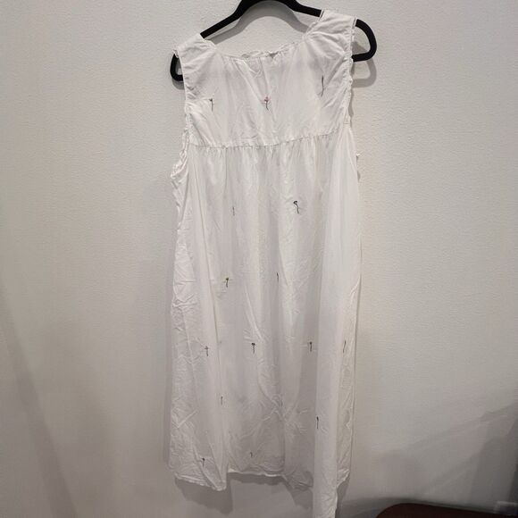 La Cera Nightgown w Pockets Sz XL Embroidered Cottagecore Floral 100% Cotton - Picture 7 of 11
